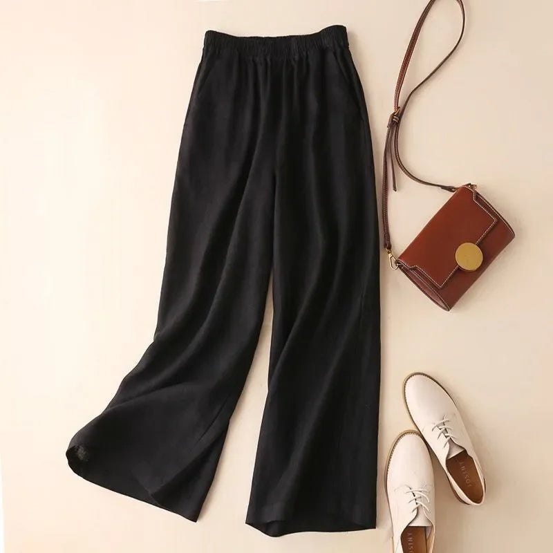 Linen Wide-Leg Pants