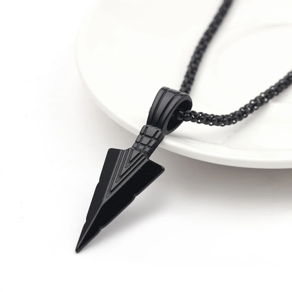 Black Arrow Pendant Necklace