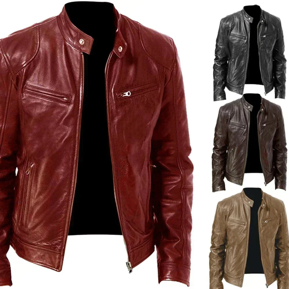 Men's Luxe Biker PU Jacket