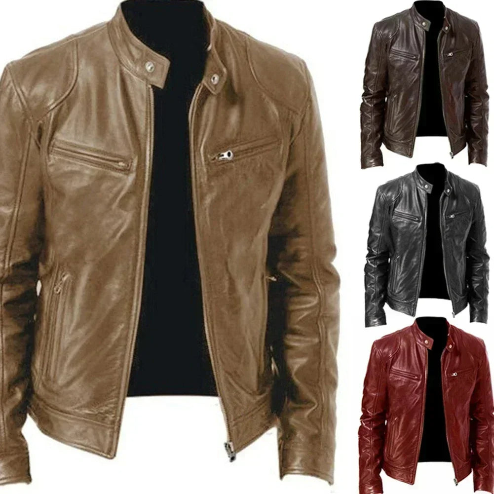 Men's Luxe Biker PU Jacket