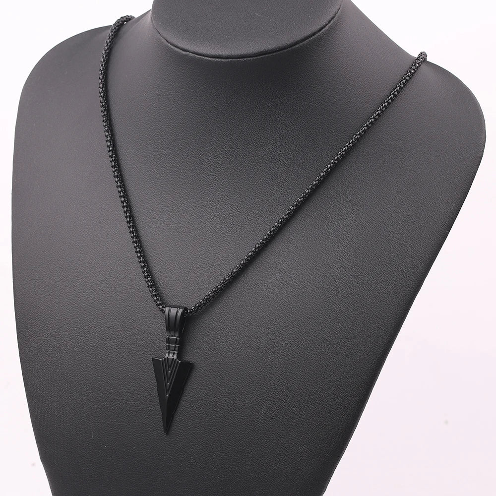 Black Arrow Pendant Necklace