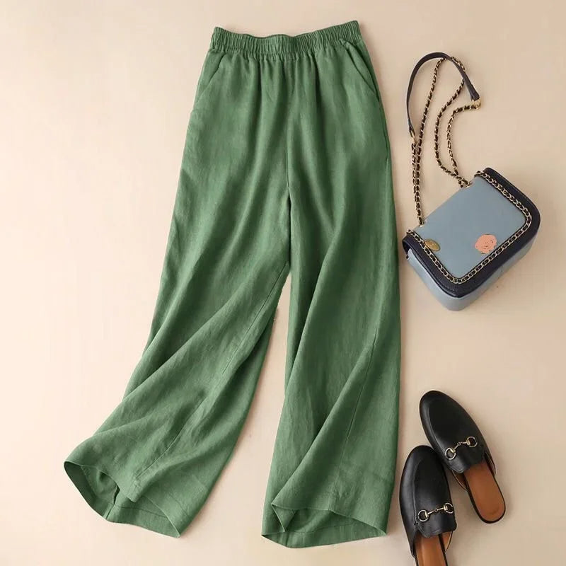 Linen Wide-Leg Pants