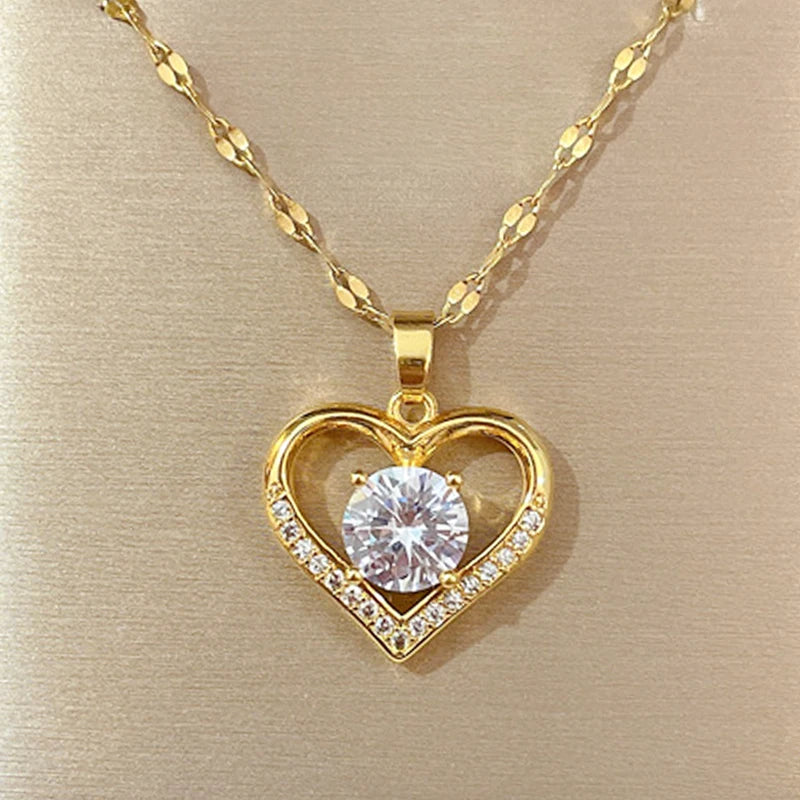 Golden Heart Pendant Necklace