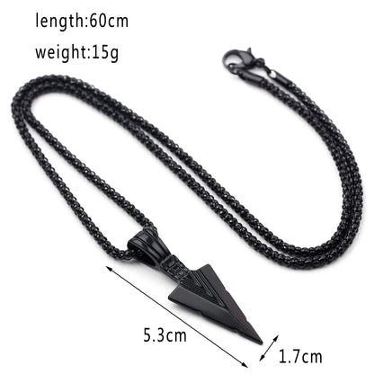 Black Arrow Pendant Necklace