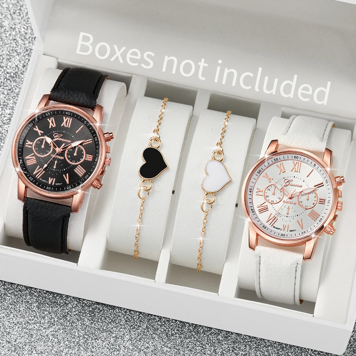 4PCs Quartz Watch & Bracelet Duo