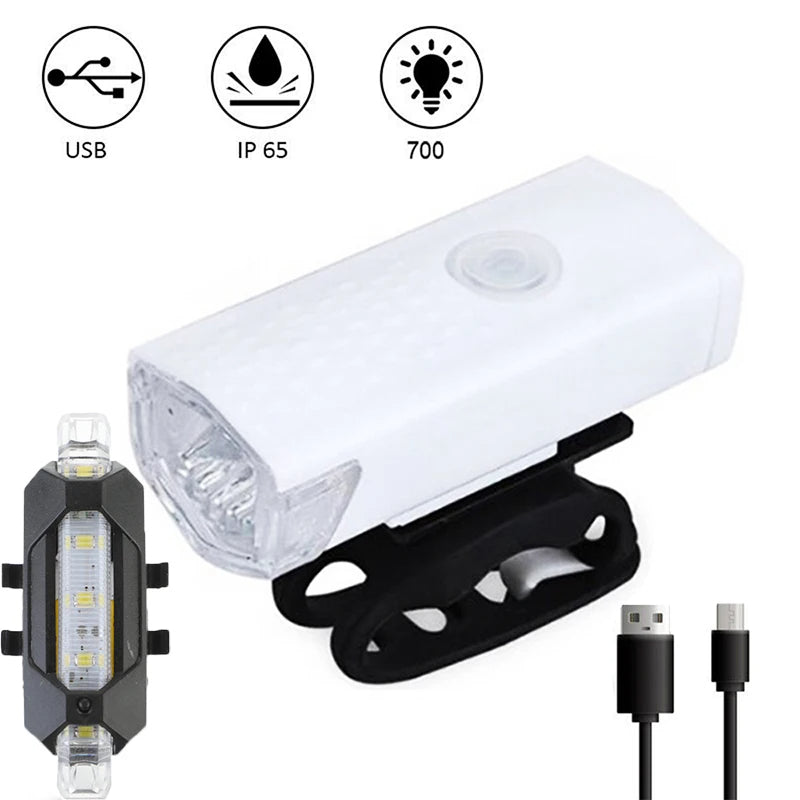 USB Rechargeable Bike Light Set