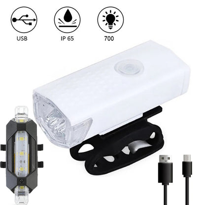 USB Rechargeable Bike Light Set