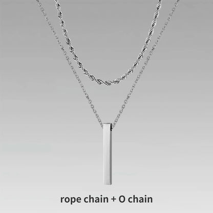 3D Vertical Bar Pendant Necklace