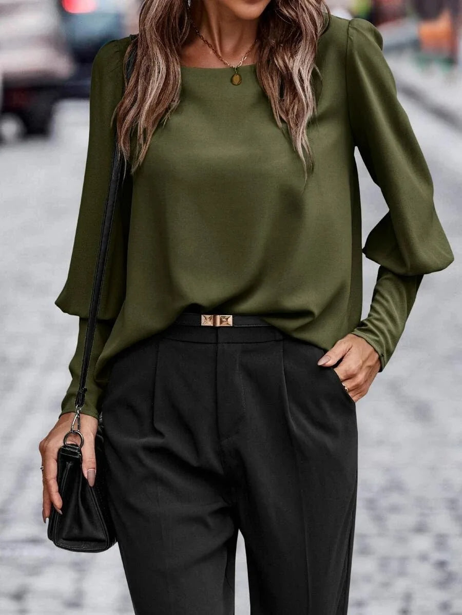 Button Pullover Blouse