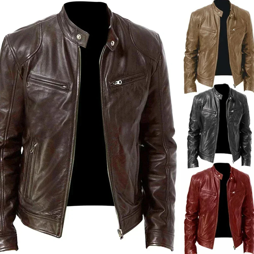 Men's Luxe Biker PU Jacket