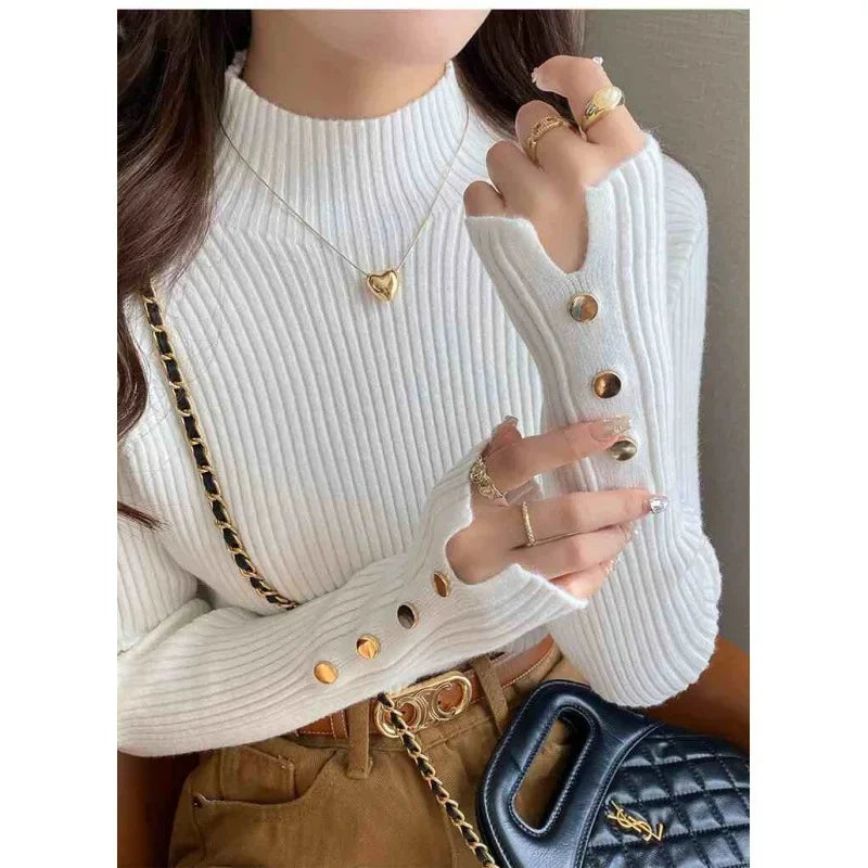 Thickened Half Turtleneck Knit Top