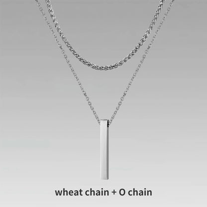 3D Vertical Bar Pendant Necklace