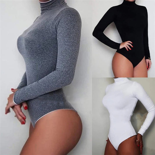 Black Long Sleeve Turtleneck Bodysuit