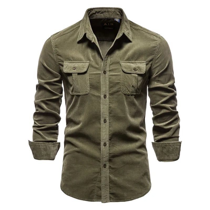 Men’s Slim Fit Cotton Corduroy Shirt